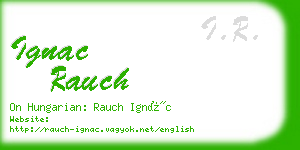 ignac rauch business card
